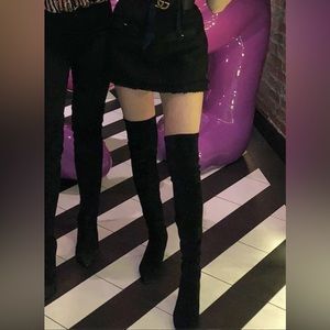 Black over the knee boot